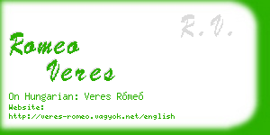 romeo veres business card