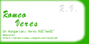 romeo veres business card